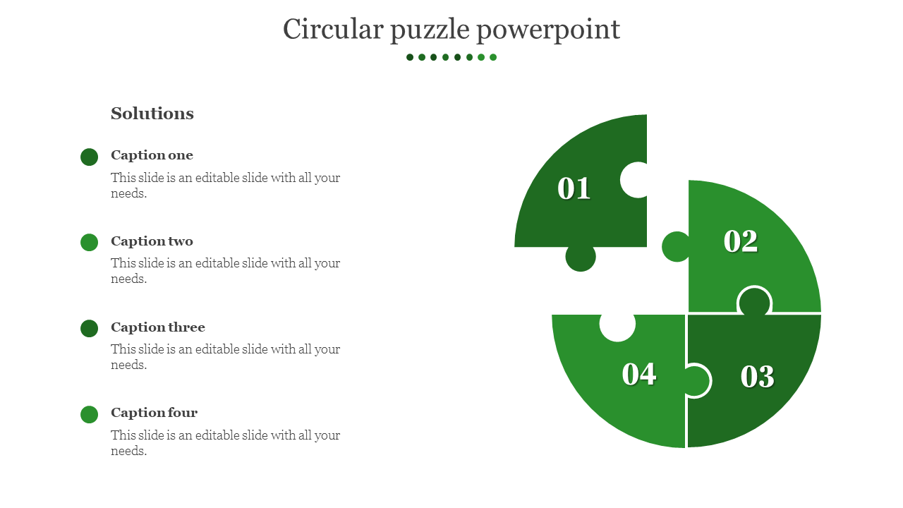 Free - Editable Circular Puzzle PowerPoint Template Presentation